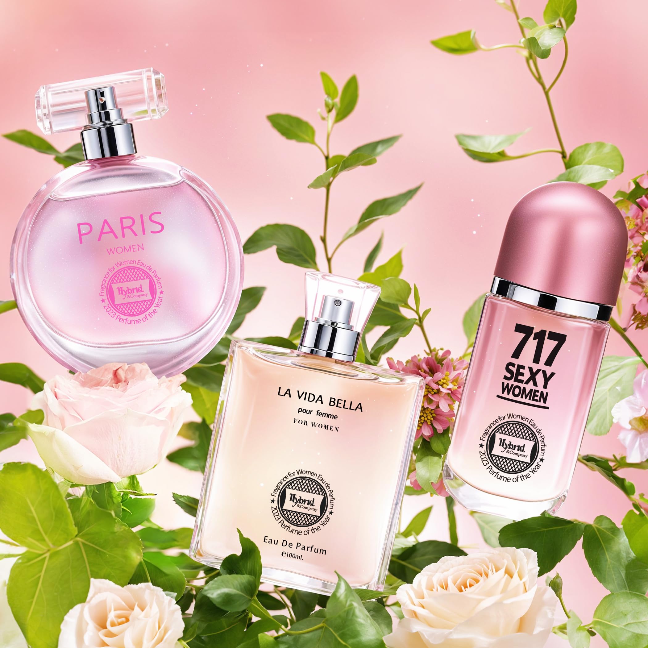 Hybrid & Company Women 3 Pcs Fragrance for Women Eau De Parfum Natural Spray Scent - Image 3