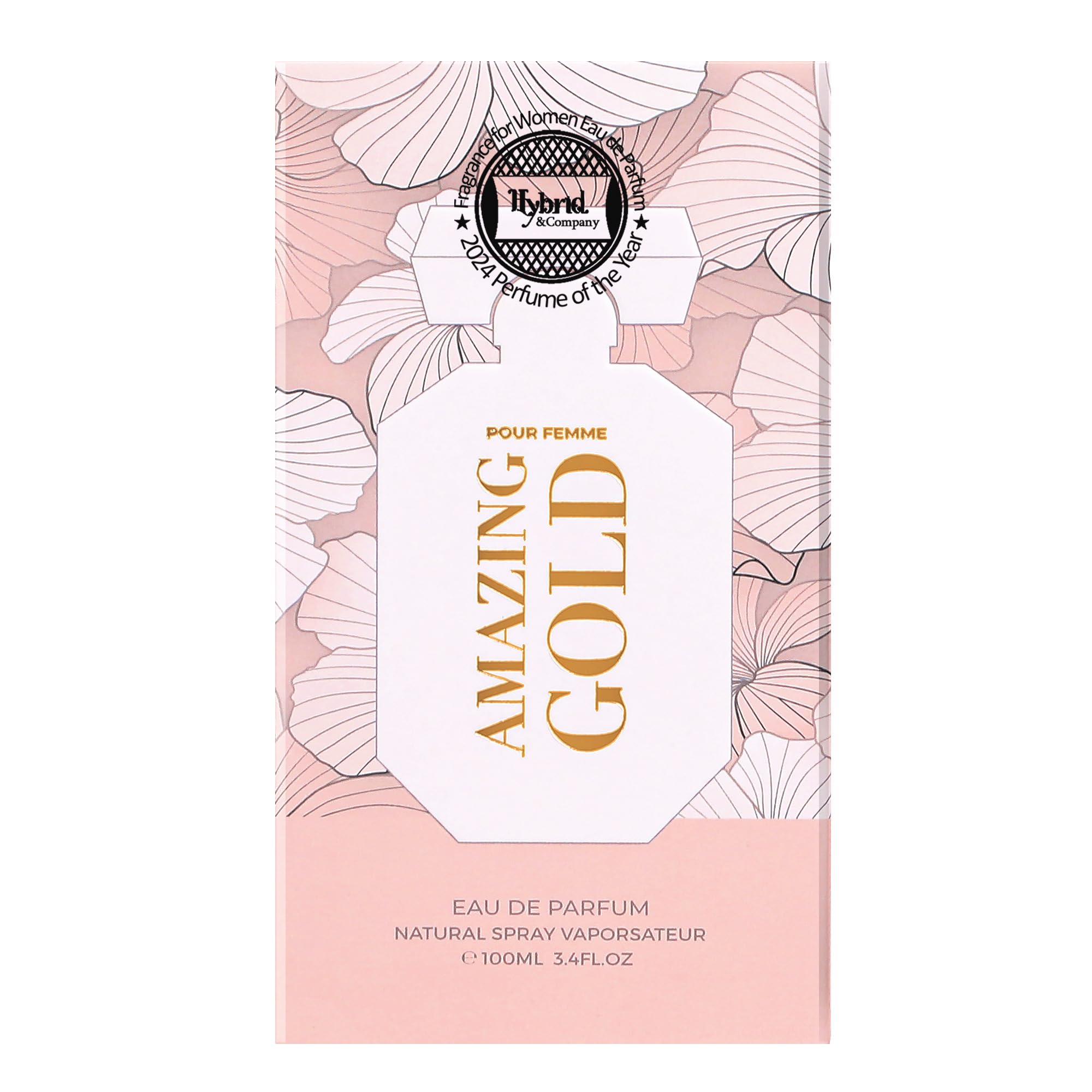 Hybrid & Company Women Amazing Glod Pour Femme Eau De Parfum Vaporisateur Natural Spray 3.4 Fl Oz - Image 4