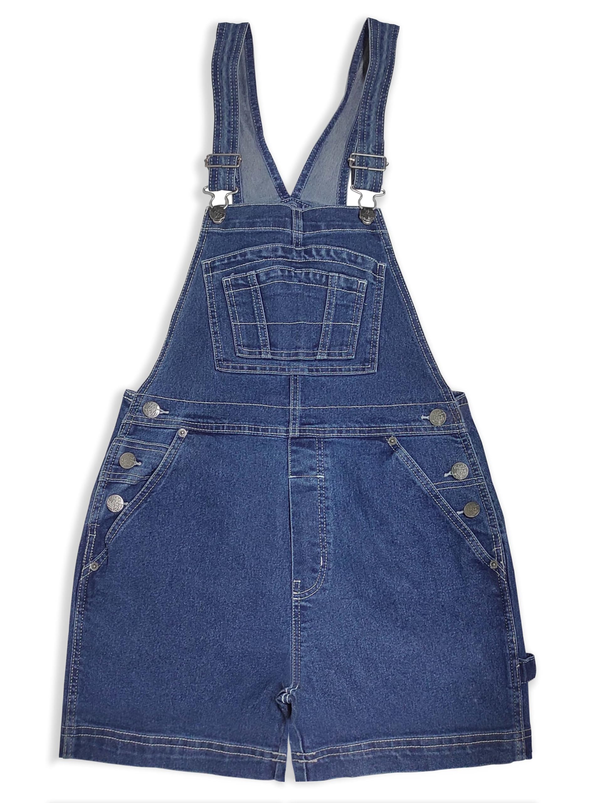 Hybrid & Company Women Denim Shorts Rompers Sleeveless Adjustable Strap Overalls Cross Back Jumpsuit - Image 3