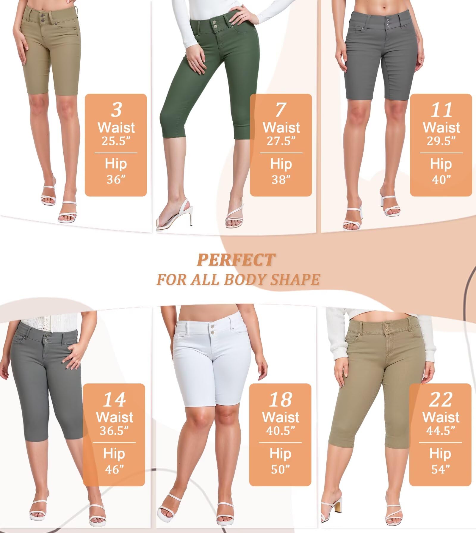 Hybrid & Company Women's Butt Lift V2 Super Comfy Stretch Denim Bermuda Shorts Capri - Image 5