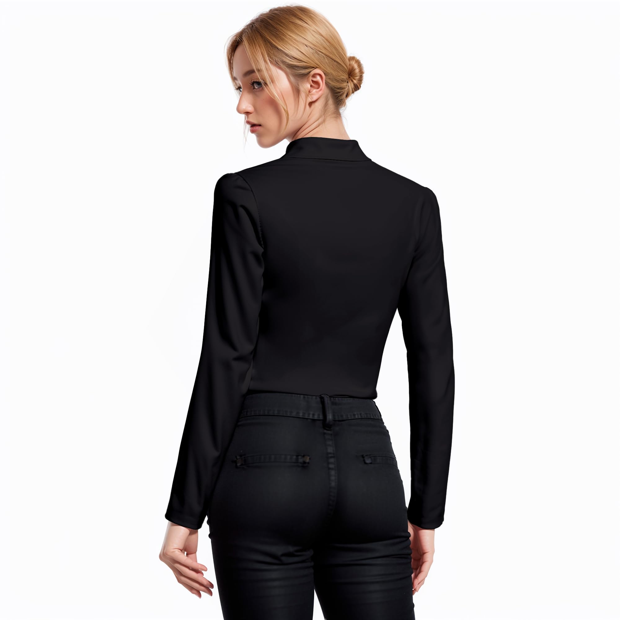 Hybrid & Company Women's Fashion Military Crop Premium Ultra Stretch Gold/Sliver Millennium Zipper Up Dressy Blazer Jacket - Image 3