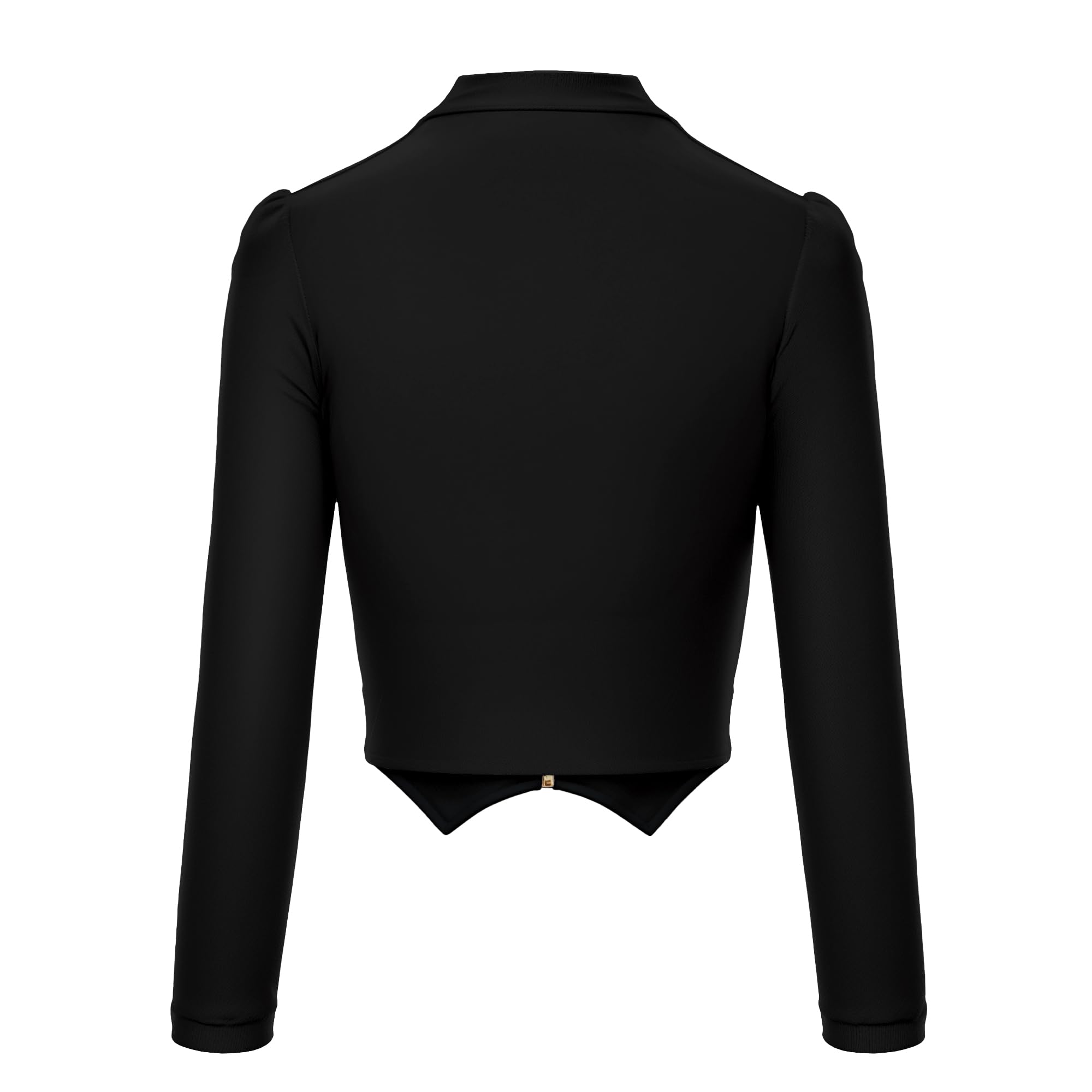 Hybrid & Company Women's Fashion Military Crop Premium Ultra Stretch Gold/Sliver Millennium Zipper Up Dressy Blazer Jacket - Image 7