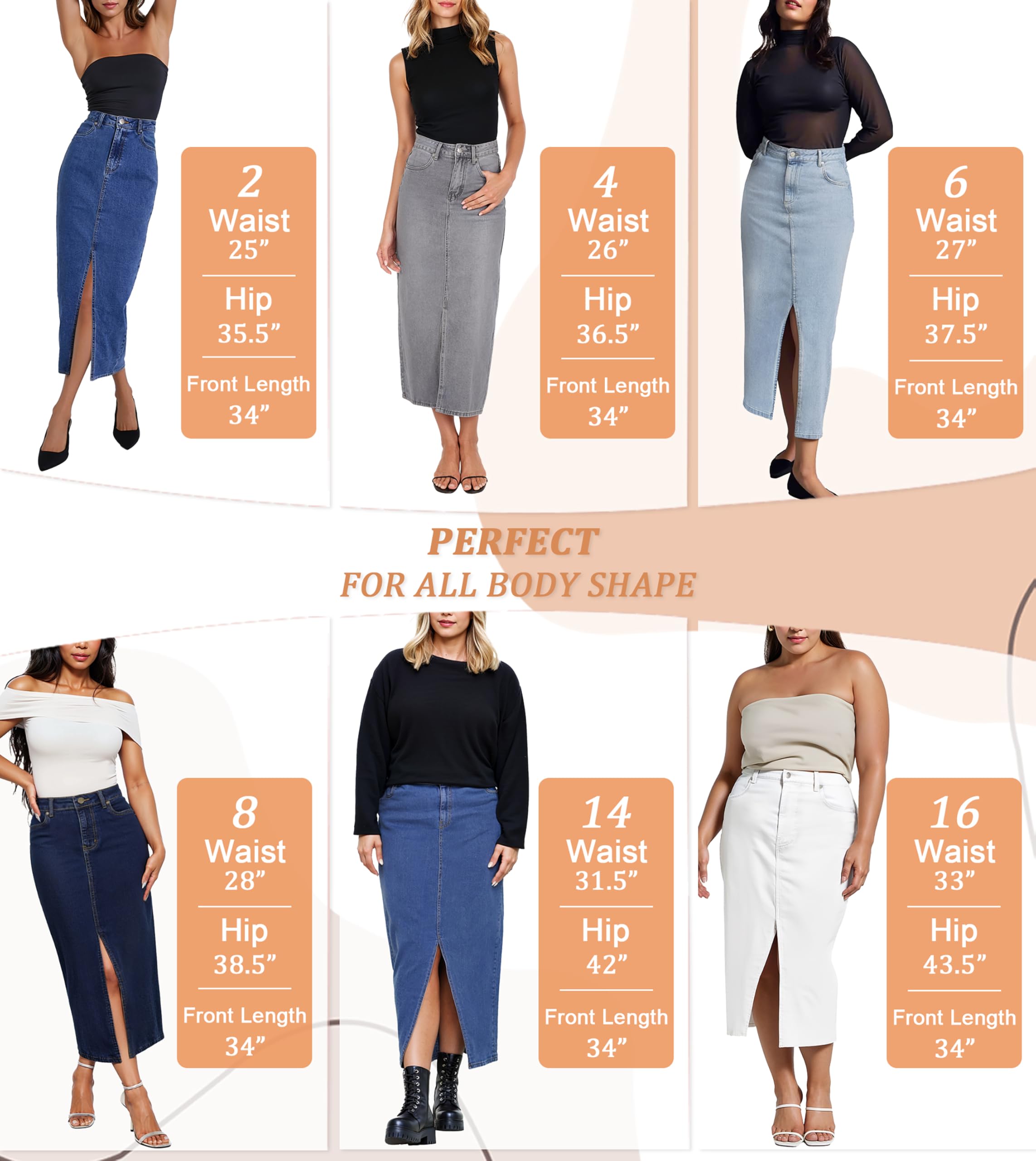 Hybrid & Company Women's Long Denim Skirt – Stretch Jean Skirt for Office and Casual Wear - Image 5