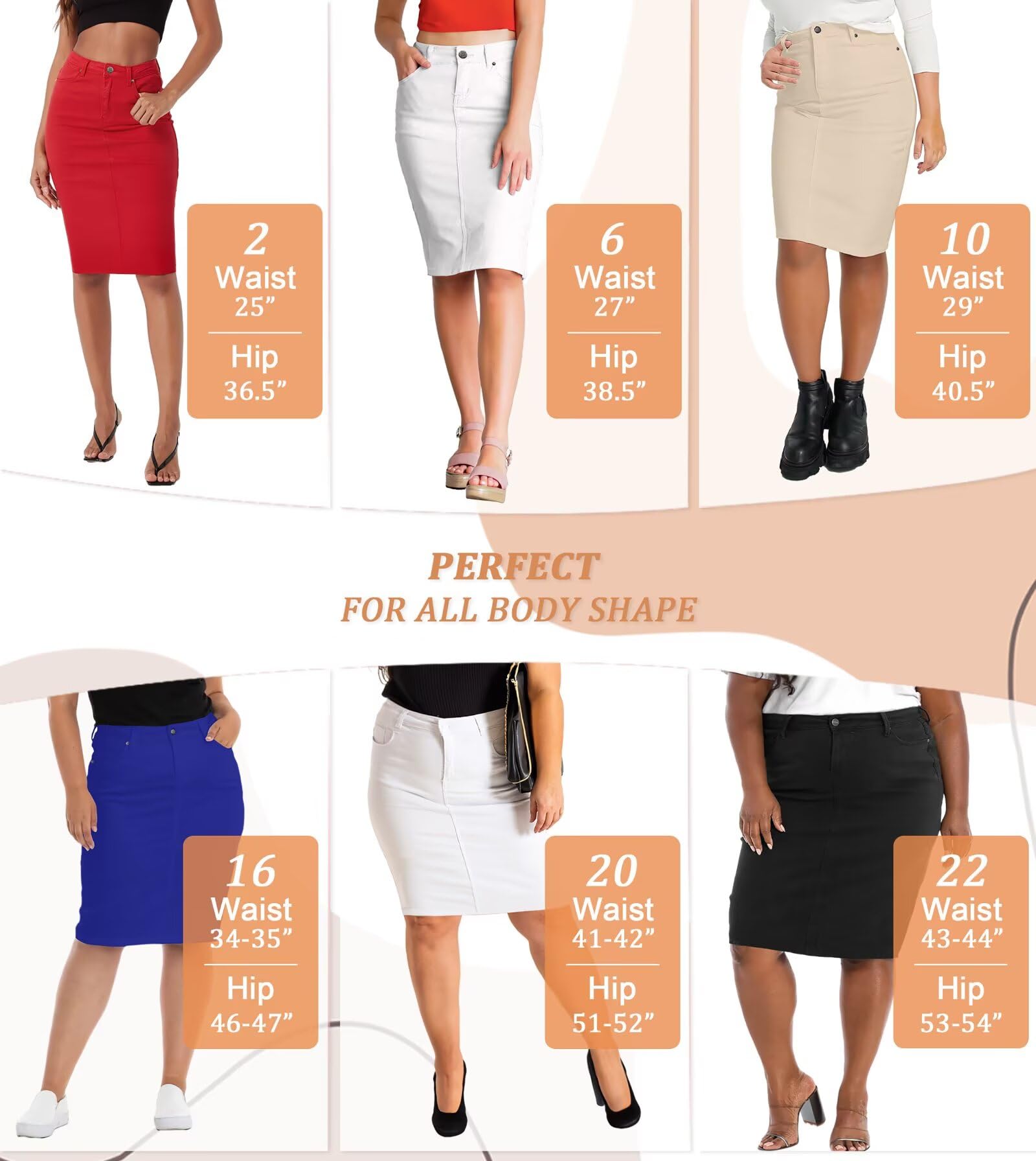 Hybrid & Company Women's Super Comfy Ultra Stretch Skirt Knee Length with Pockets - Image 4