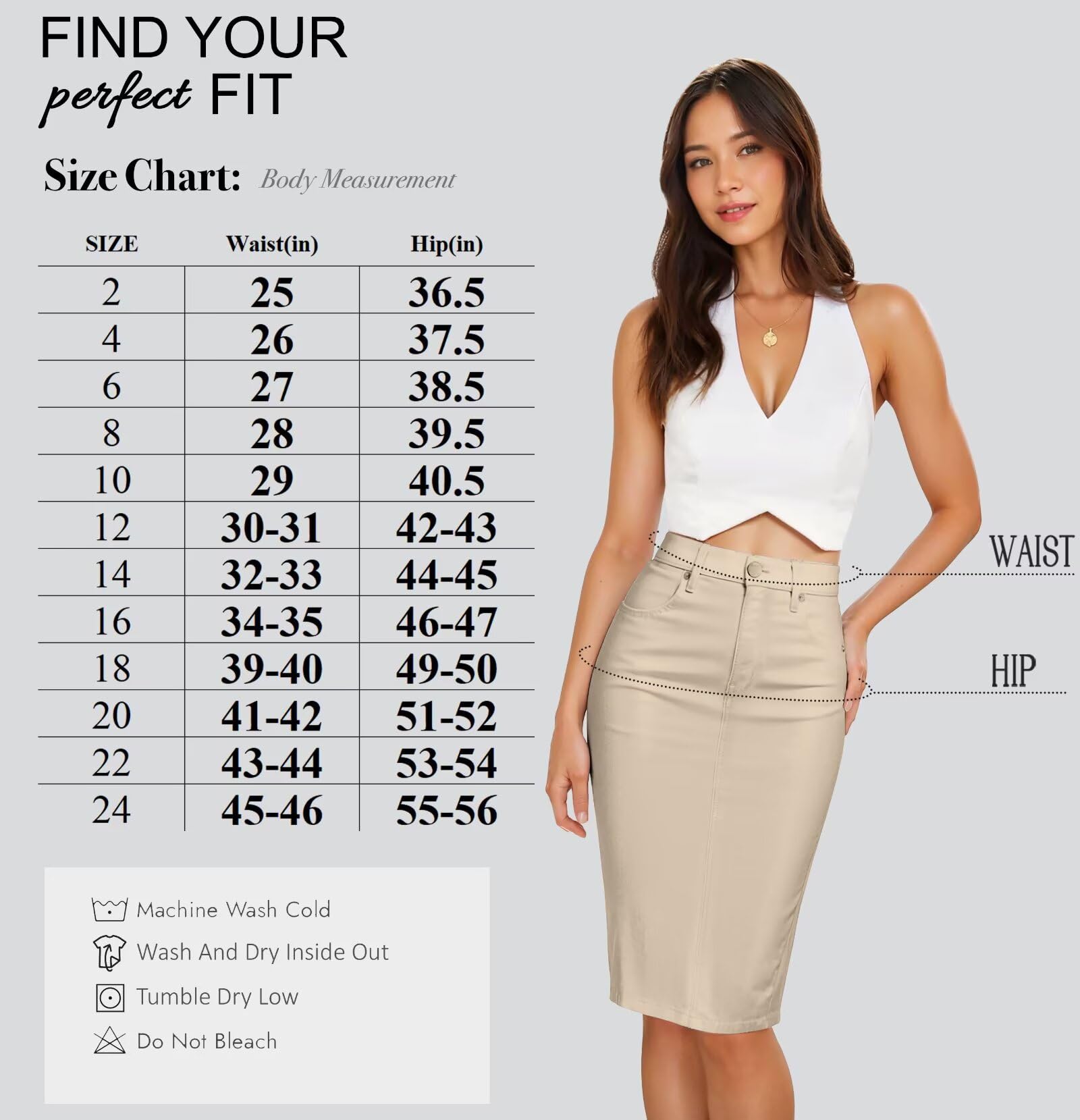 Hybrid & Company Women's Super Comfy Ultra Stretch Skirt Knee Length with Pockets - Image 6