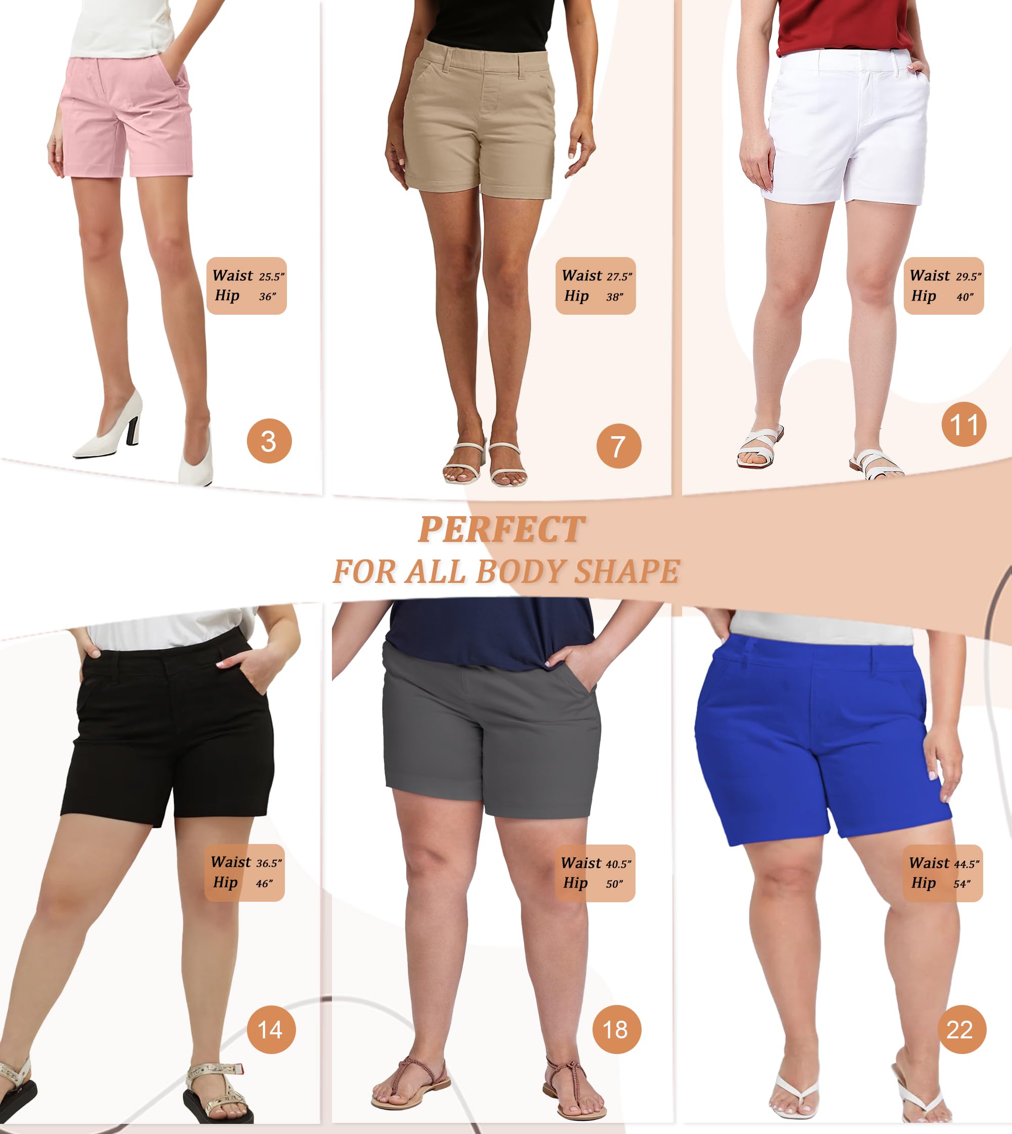 Hybrid & Company Womens Bermuda Walking Shorts Stretch 7 inch Inseam Super Comfy - Image 4