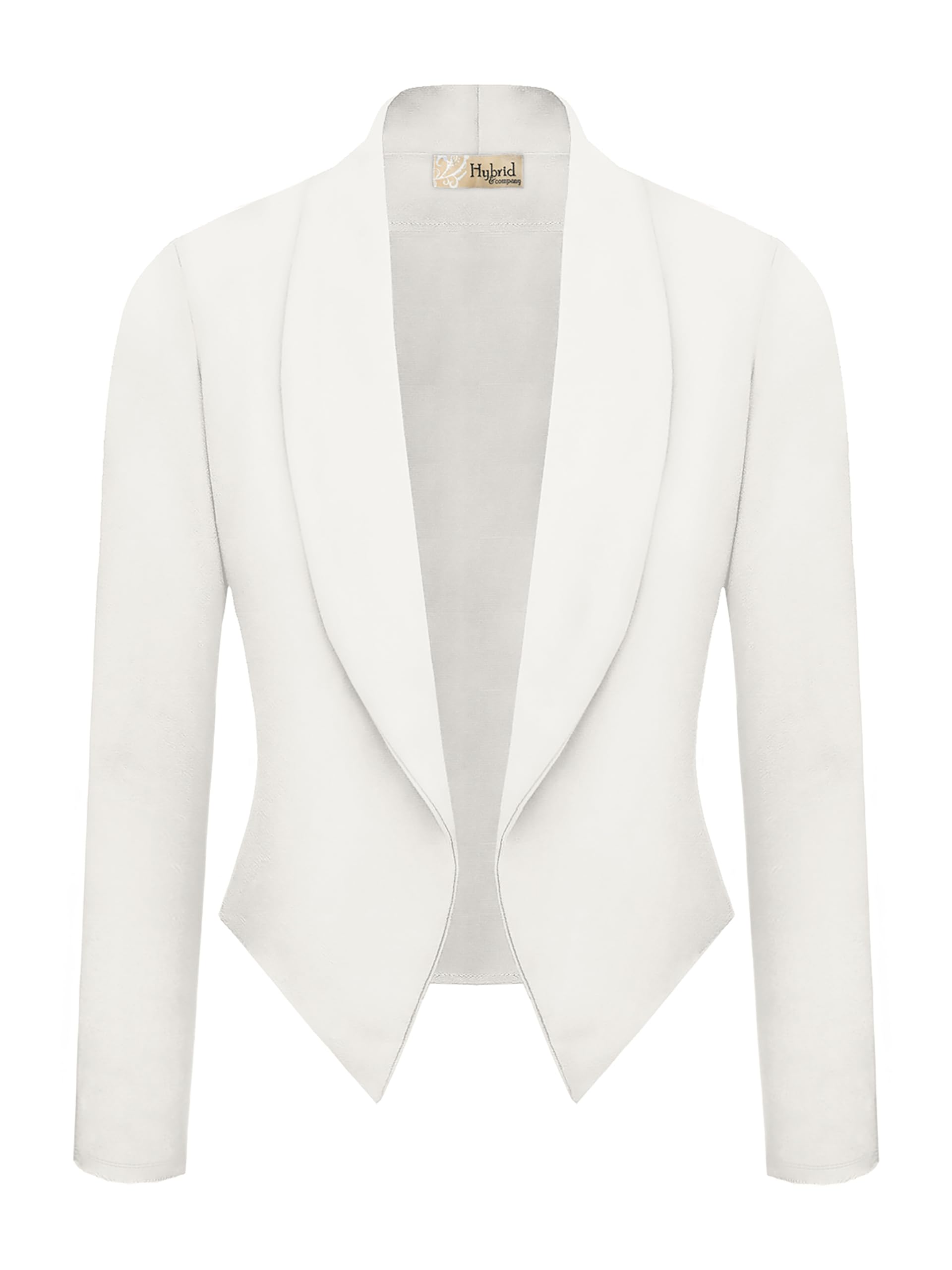 Hybrid & Company Womens Casual Work Office Blazer Open Front Heavy Ponti Shawl Collar Long Sleeve Jacket - Image 3