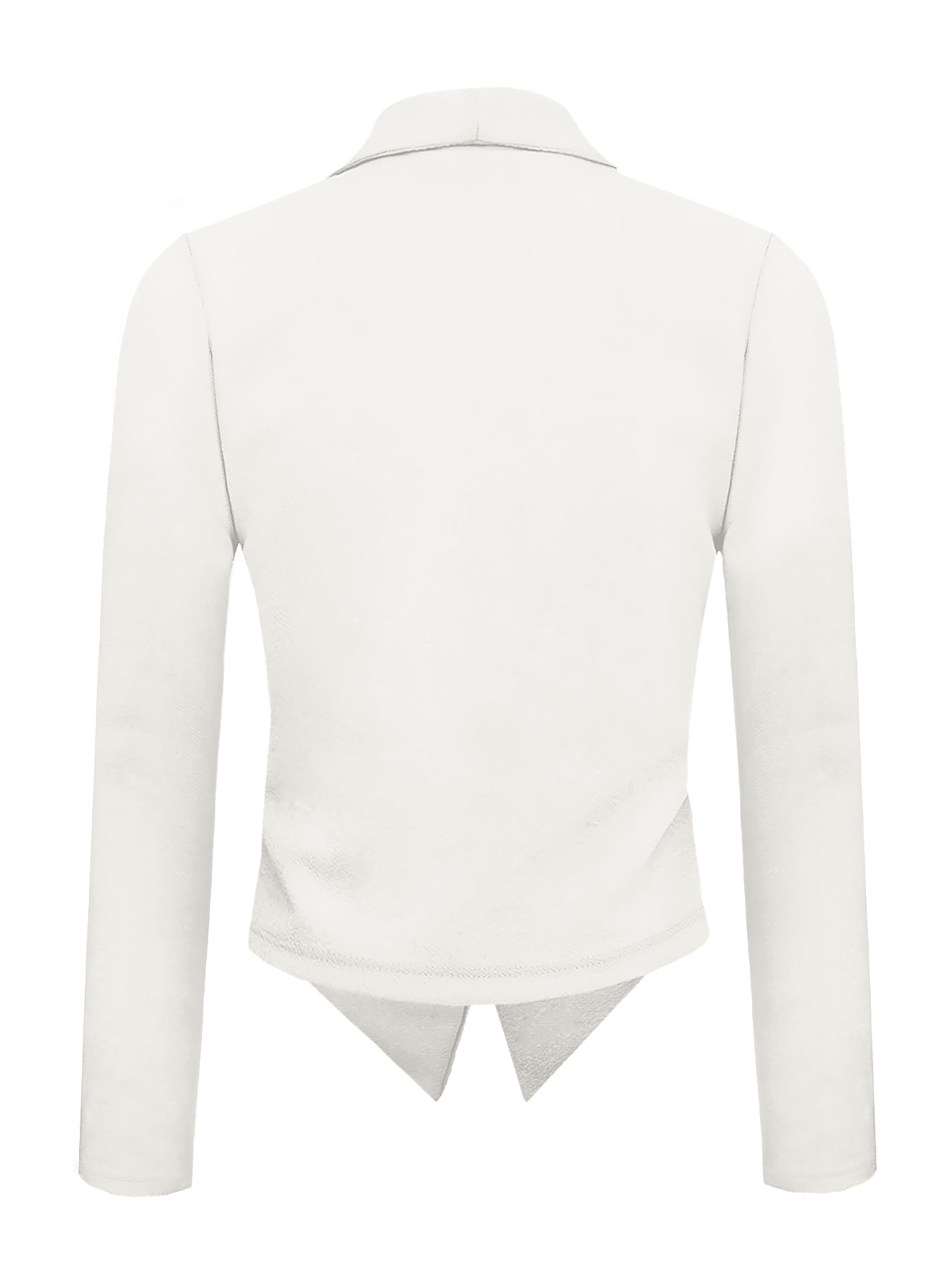 Hybrid & Company Womens Casual Work Office Blazer Open Front Heavy Ponti Shawl Collar Long Sleeve Jacket - Image 4