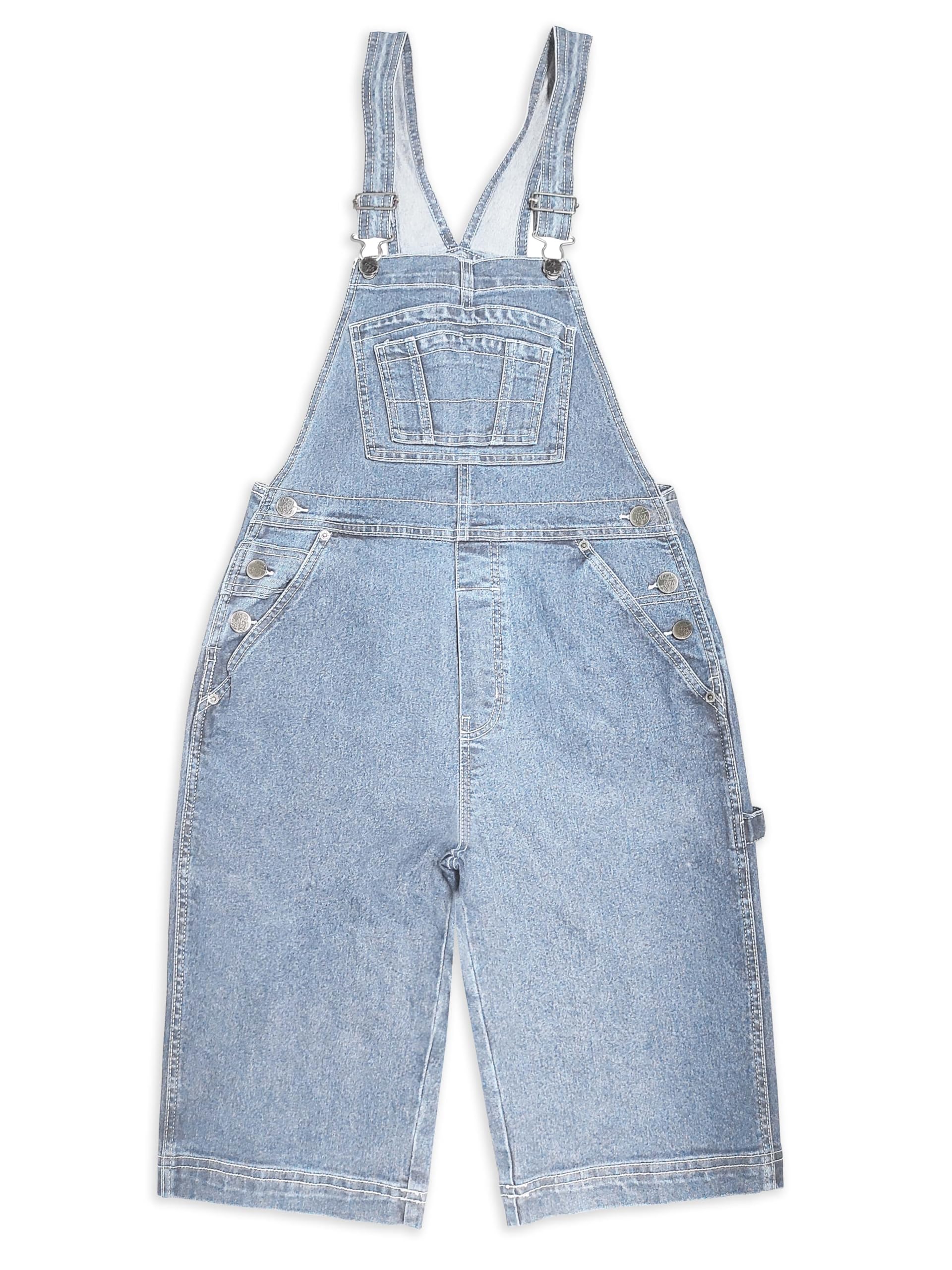 Hybrid & Company Womens Leisure Adjustable Straps Stretch Bermuda Short Denim jumpsuits Overalls - Image 3