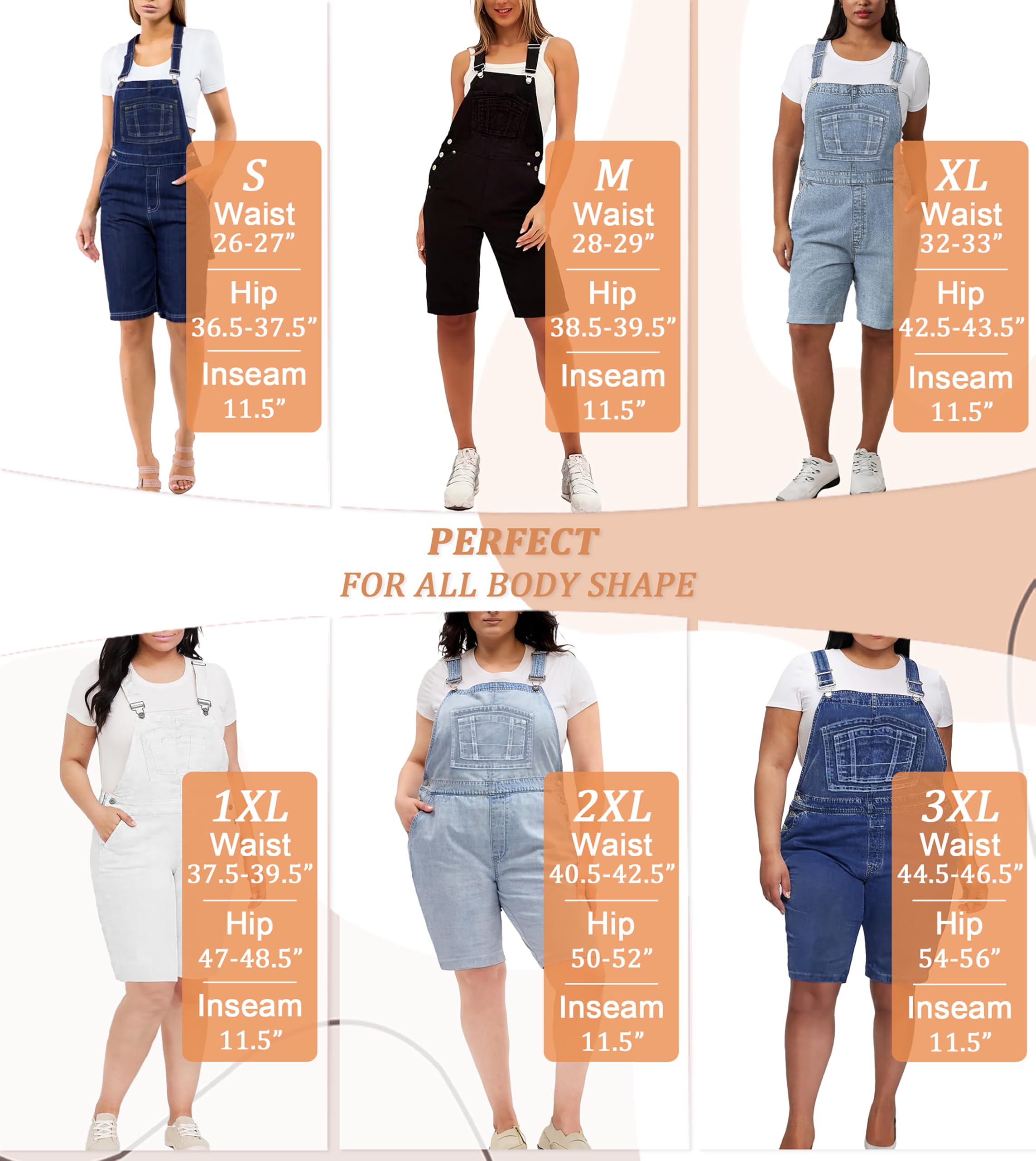 Hybrid & Company Womens Leisure Adjustable Straps Stretch Bermuda Short Denim jumpsuits Overalls - Image 5