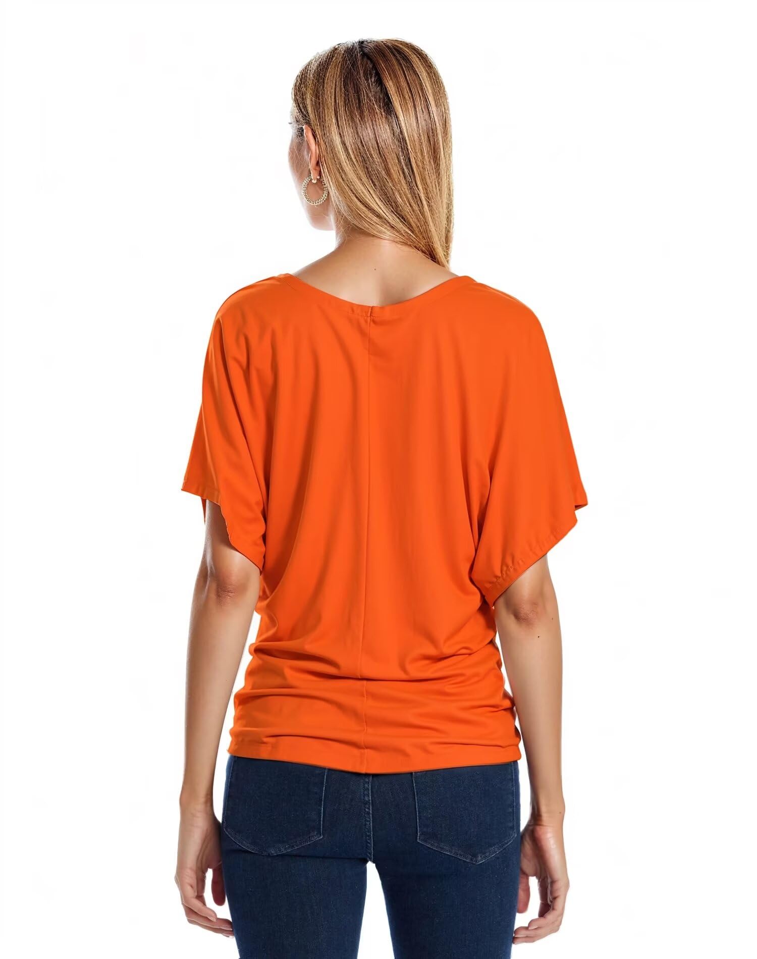 Hybrid & Company Womens Super Comfy Boat Neck Dolman Top Shirt - Image 6
