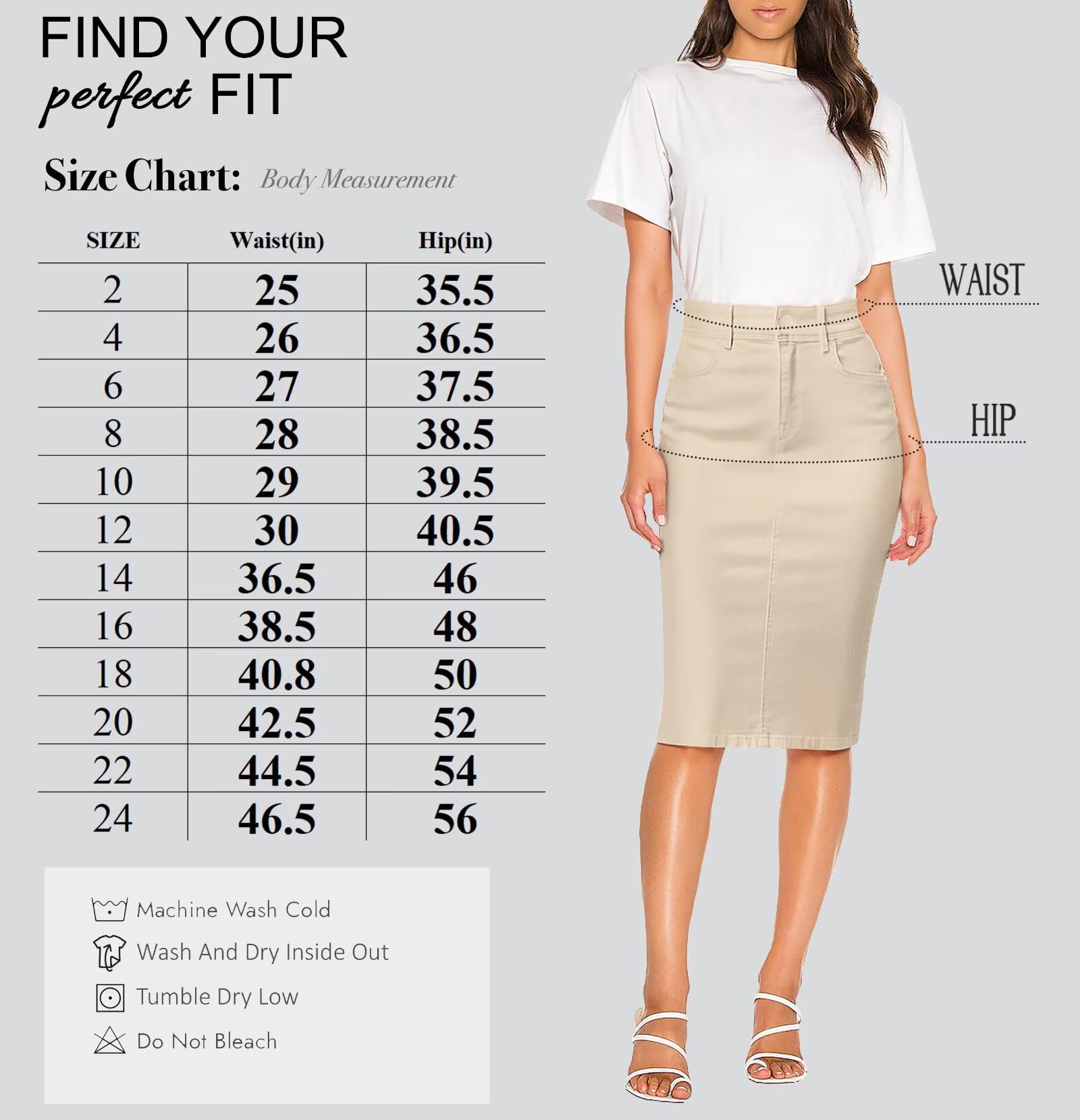 Lexi Womens Super Comfy Hyper Stretch Denim Skirt - Image 7